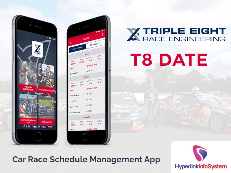t8 date car race schedule management app